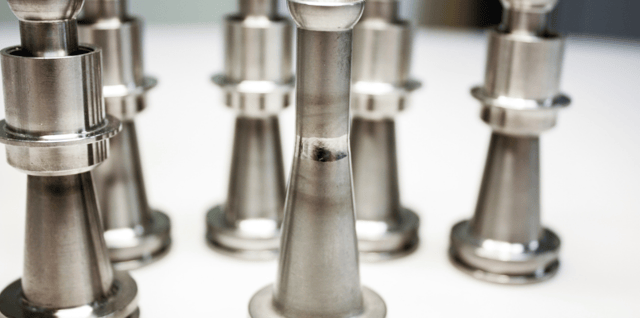 titanium component welded in vacuum chamber